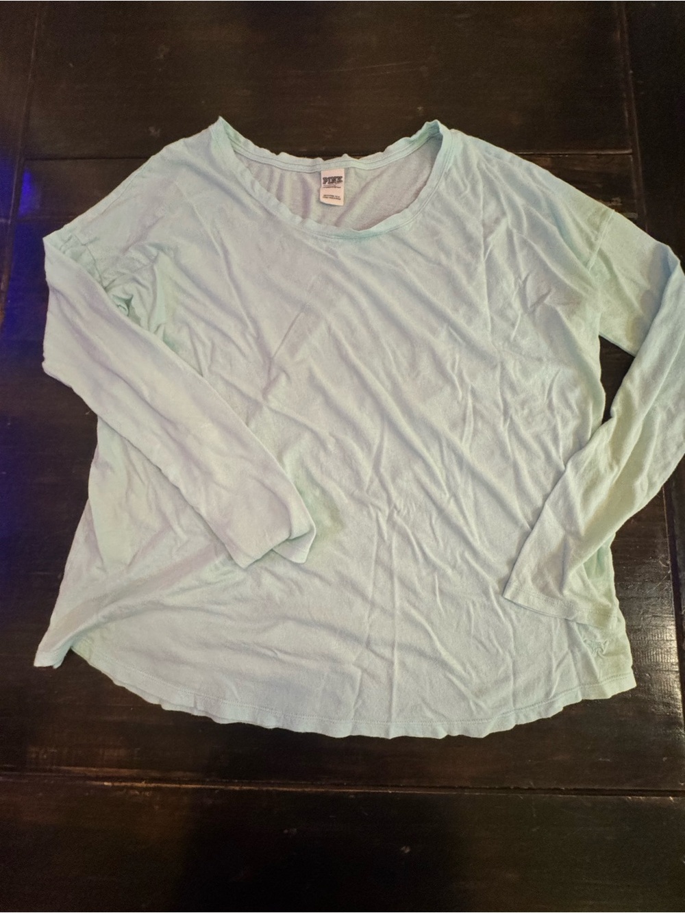 PINK Victoria's Secret Lightweight Long-Sleeve Scoop Top - Mint Green